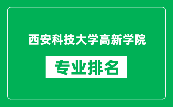 西安科技大学高新学院专业排名一览表,西安科技大学高新学院哪些专业比较好