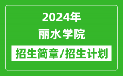 2024年丽水学院研究生招生简章及各专业招生计划人数