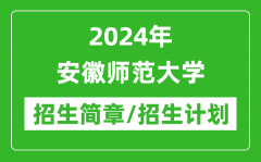 2024年安徽师范大学研究生招生简章及各专业招生计划人数