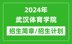 2024年武汉体育学院研究生招生简章及各专业招生计划人数