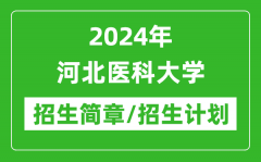 2024年河北医科大学研究生招生简章及各专业招生计划人数