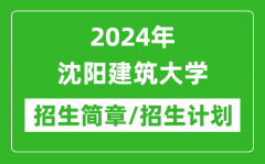 2024年沈阳建筑大学研究生招生简章及各专业招生计划人数