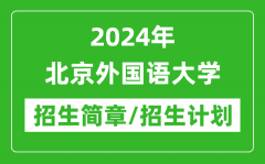 2024年北京外国语大学研究生招生简章及各专业招生计划人数