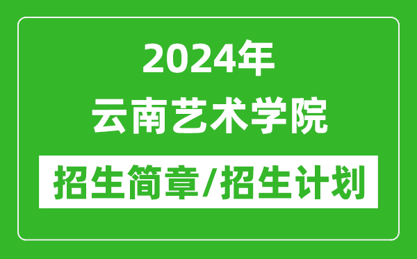 2024年云南艺术学院研究生招生简章及各专业招生计划人数