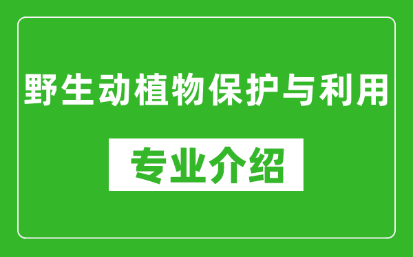 野生动植物保护与利用考研专业介绍及就业前景分析