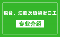 粮食、油脂及植物蛋白工考研专业介绍及就业前景分析