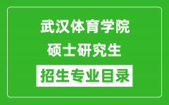 武汉体育学院2024硕士研究生招生专业目录及考试科目