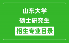 山东大学2024硕士研究生招生专业目录及考试科目