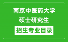 南京中医药大学2024硕士研究生招生专业目录及考试科目