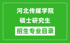 河北传媒学院2024硕士研究生招生专业目录及考试科目