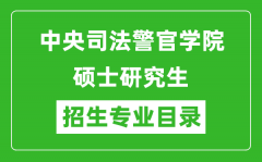 中央司法警官学院2024硕士研究生招生专业目录及考试科目