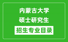 内蒙古大学2024硕士研究生招生专业目录及考试科目