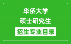 华侨大学2024硕士研究生招生专业目录及考试科目