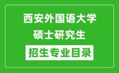 西安外国语大学2024硕士研究生招生专业目录及考试科目