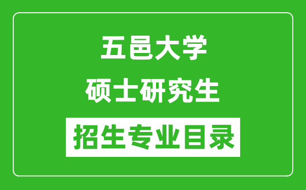 五邑大学2024硕士研究生招生专业目录及考试科目