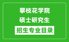 攀枝花学院2024硕士研究生招生专业目录及考试科目