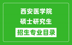 西安医学院2024硕士研究生招生专业目录及考试科目