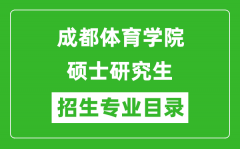 成都体育学院2024硕士研究生招生专业目录及考试科目