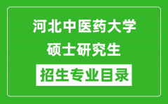 河北中医药大学2024硕士研究生招生专业目录及考试科目