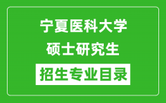 宁夏医科大学2024硕士研究生招生专业目录及考试科目