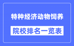 特种经济动物饲养专业考研院校排名一览表