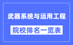 武器系统与运用工程专业考研院校排名一览表