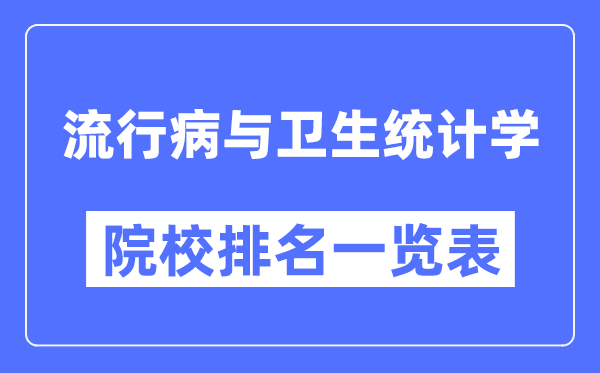 流行病与卫生统计学专业考研院校排名一览表