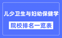 儿少卫生与妇幼保健学专业考研院校排名一览表