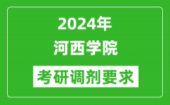 2024年河西学院考研调剂要求及条件