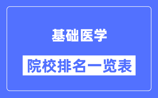 基础医学专业考研院校排名一览表