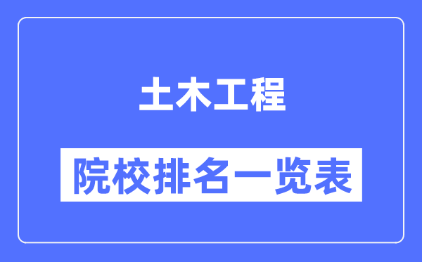 土木工程专业考研院校排名一览表