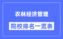 农林经济管理专业考研院校排名一览表