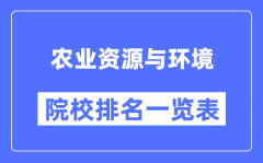 农业资源与环境专业考研院校排名一览表