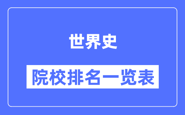 世界史专业考研院校排名一览表