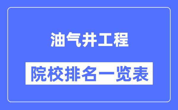 油气井工程专业考研院校排名一览表