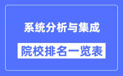 系统分析与集成专业考研院校排名一览表