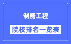 制糖工程专业考研院校排名一览表