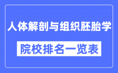 人体解剖与组织胚胎学专业考研院校排名一览表