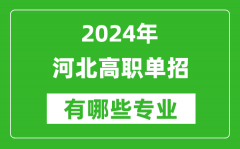 2024年河北单招有哪些专业？