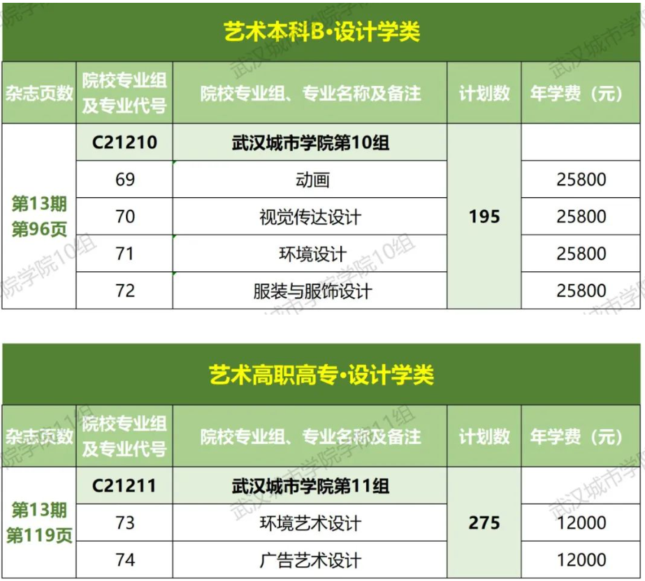 武汉城市学院艺术类专业一览表