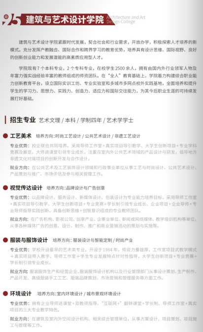 西安培华学院艺术类专业一览表