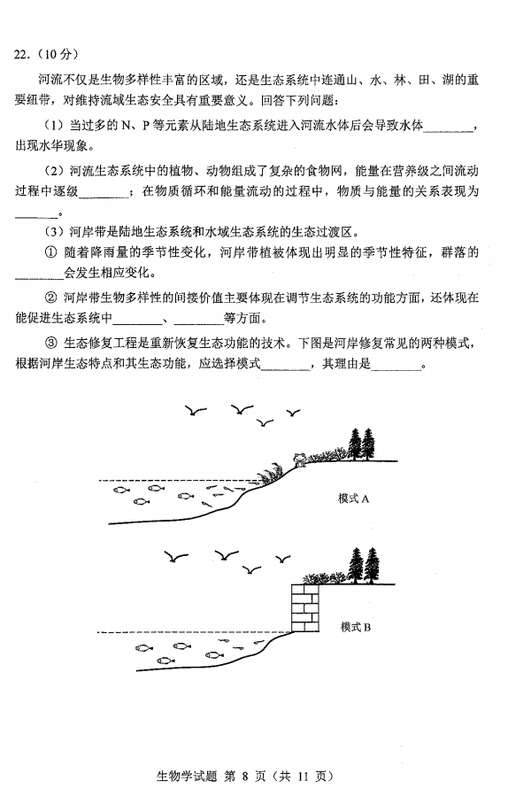 新高考2024九省联考生物试卷及答案解析