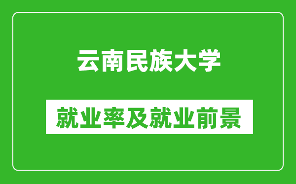 云南民族大学就业率怎么样,就业前景好吗？