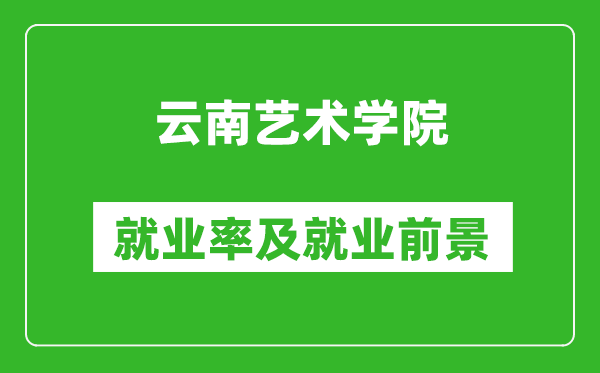 云南艺术学院就业率怎么样,就业前景好吗？