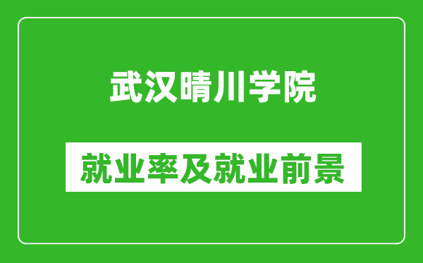 武汉晴川学院就业率怎么样,就业前景好吗？