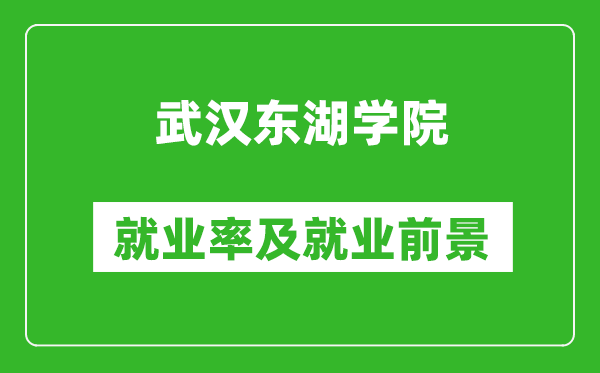 武汉东湖学院就业率怎么样,就业前景好吗？