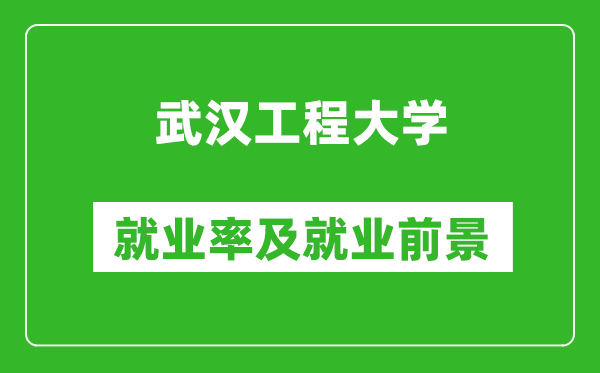 武汉工程大学就业率怎么样,就业前景好吗？