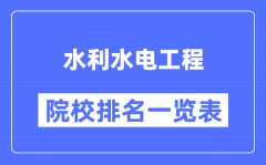 水利水电工程专业考研院校排名一览表