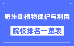 野生动植物保护与利用专业考研院校排名一览表