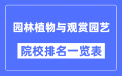 园林植物与观赏园艺专业考研院校排名一览表